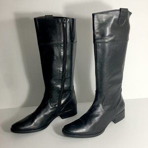 Black Women Leather Riding boots.New